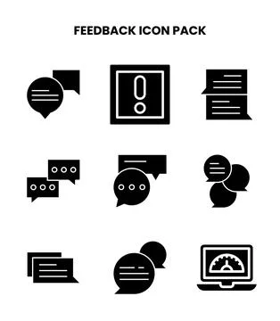 Feedback Glyph UI Icons Pack Illustrazione stock