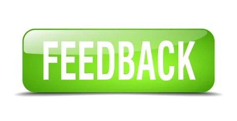 Feedback green square 3d realistic isolated web button Illustrazione stock