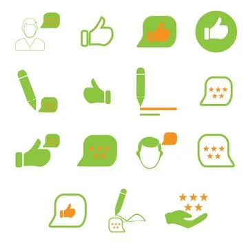 Feedback Green Vector  icon Stock Illustration