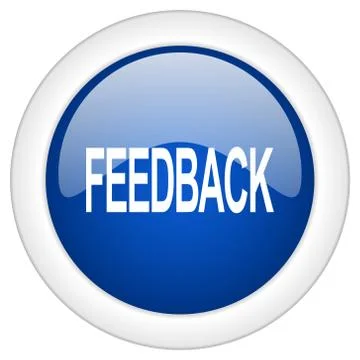Feedback icon, circle blue glossy internet button, web and mobile app illustr Stock Illustration