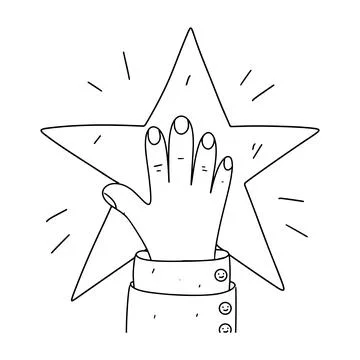 Feedback icon in hand drawn doodle style. Vector illustration isolated on w.. Stock Illustration