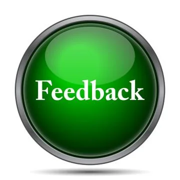 Feedback icon. Internet button on white background.. Illustrazione stock