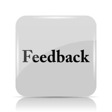 Feedback icon. Internet button on white background.. Illustrazione stock