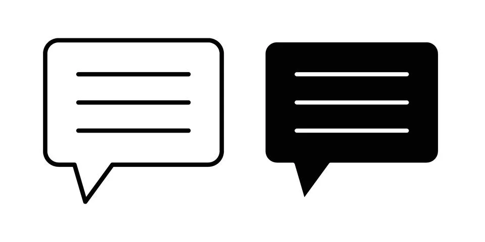 Feedback icon linear versions pack on white background Stock Illustration