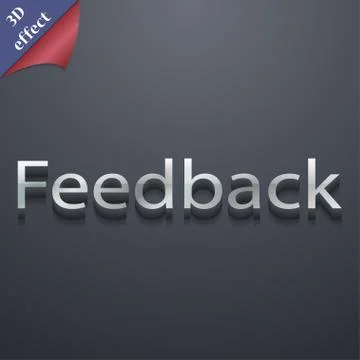 Feedback icon symbol. 3D style. Trendy, modern design with space for your text . Stock Illustration