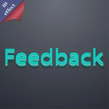 Feedback icon symbol. 3D style. Trendy, modern design with space for your text . Stock Illustration