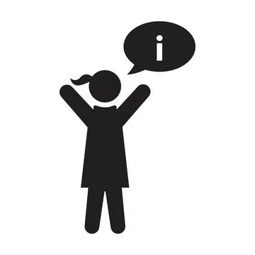 Feedback icon vector female person profile avatar with speech bubble symbol Illustrazione stock