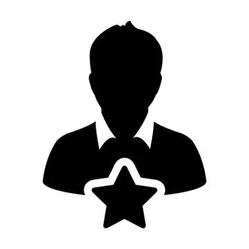 Feedback icon vector with star male user person profile avatar symbol for rating Stock Illustration