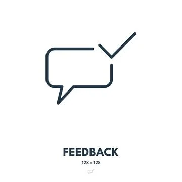 Feedback Icon. Vote, Rating, Comment. Editable Stroke. Simple Vector Icon Stock Illustration