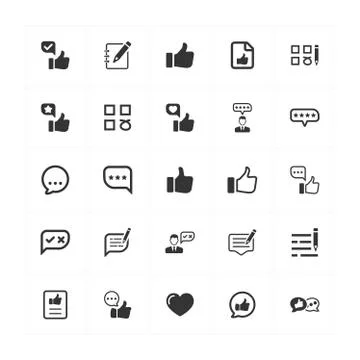 Feedback Icons - Gray Version Stock Illustration