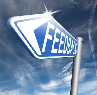 Feedback, leave a comment and rate product or service.  Illustrazione stock