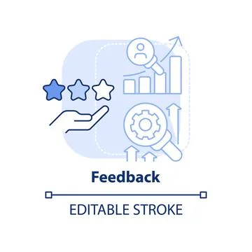 Feedback light blue concept icon Illustrazione stock