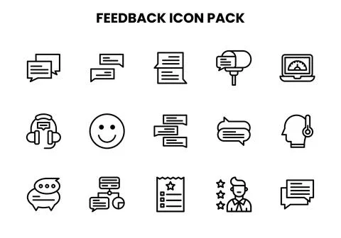 Feedback Line Bundle Icons Pack Stock Illustration