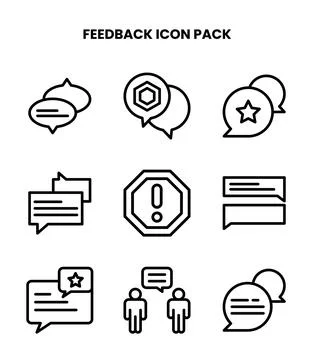 Feedback Line Vector Icons Pack Stock Illustration