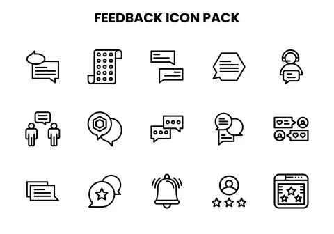 Feedback Line Vector Icons Pack Illustrazione stock