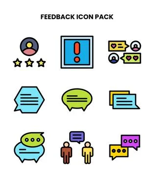 Feedback Lineal Color Icons Pack Stock Illustration