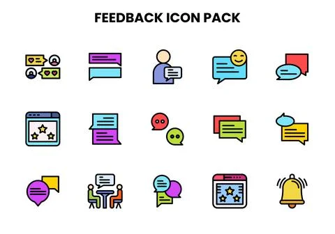 Feedback Lineal Color Vector Icons Pack Illustrazione stock