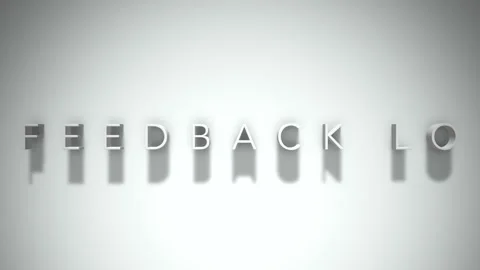 Feedback lo 3D title animation with shadows on a white background Stock Footage 296922922