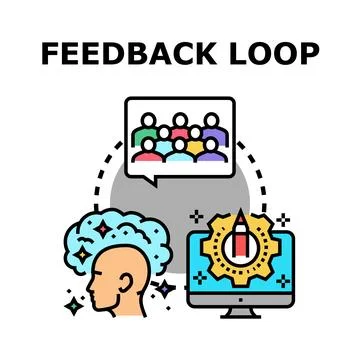 Feedback loop concept for business improvement process Ilustração Stock