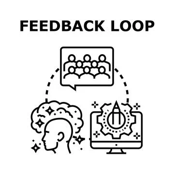 Feedback loop concept for business improvement process 스톡 일러스트