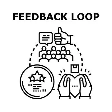 Feedback loop concept evaluating customer experience and rating Stock Illustration
