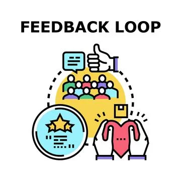 Feedback loop concept evaluating customer experience and rating Stock Illustration