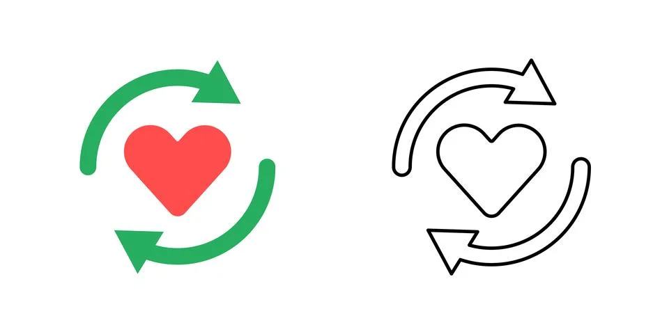 Feedback loop heart Illustrazione stock