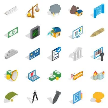 Feedback loop icons set, isometric style Stock Illustration