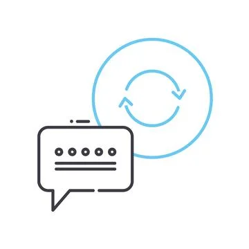Feedback loop line icon, outline symbol, vector illustration, concept sign Stock Illustration