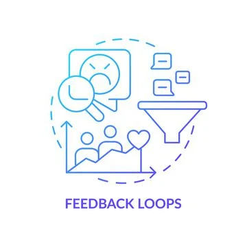 Feedback loops blue gradient concept icon Stock Illustration