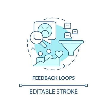 Feedback loops turquoise concept icon Stock Illustration