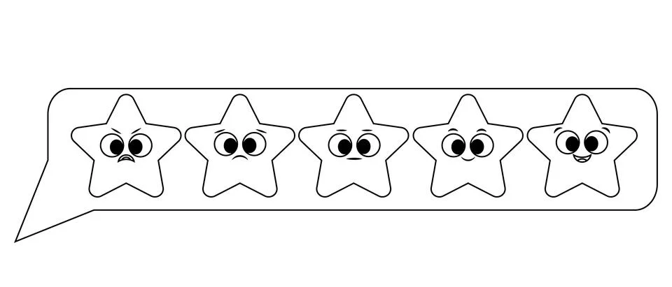 Feedback in a Message with a Rating in the form of Heart in linear Stock Illustration