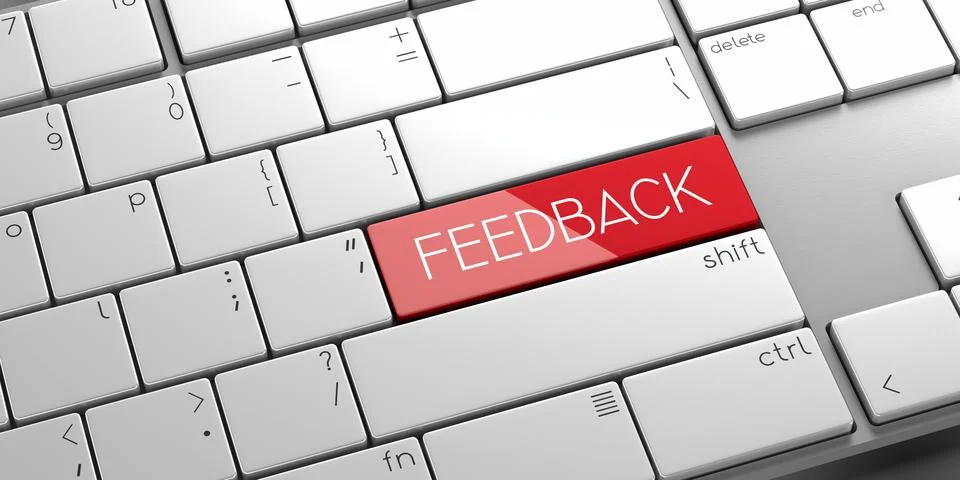 Feedback - modern computer keyboard - 3D illustration Stock Illustration