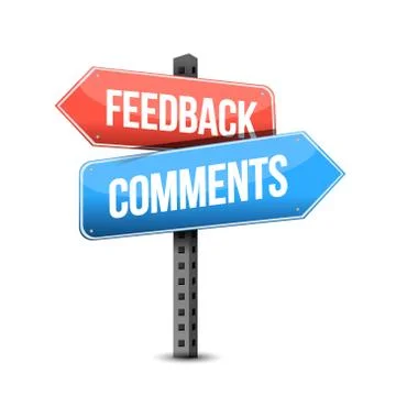 Feedback or comments road sign illustration over a white background Ilustração Stock