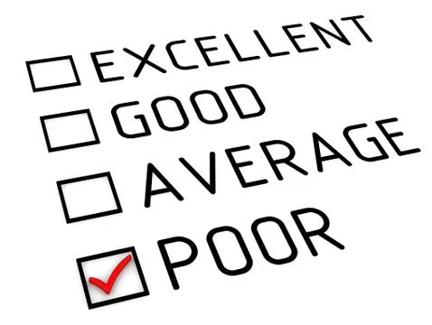 Feedback or evaluation of "POOR" Иллюстрация