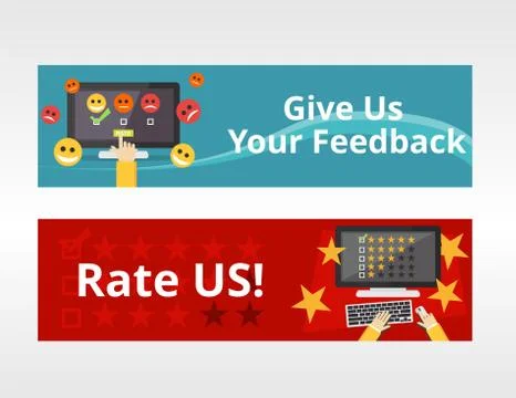 Feedback or Rating system illustration design template for web banner, graphi Stock Illustration