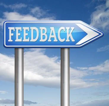 Feedback or testimonials road sign.  Stock Illustration