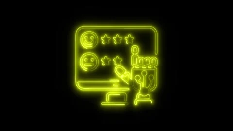 Feedback Outline Icon in HD Video Neon Animation 库存影片 304507618