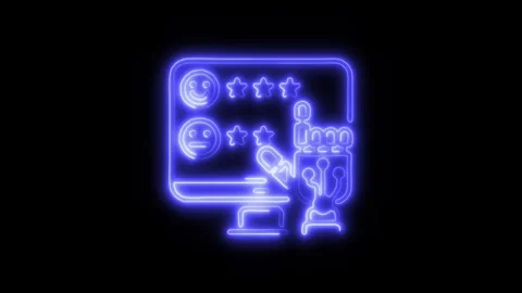 Feedback Outline Icon in HD Video Neon Animation 库存影片 304507620
