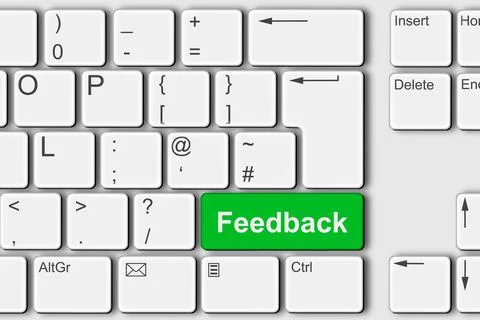 Feedback PC computer keyboard 3d illustration Stock Illustration