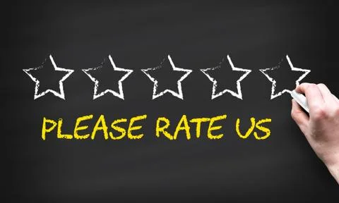 Feedback please rate us on blackboard Stock Illustration
