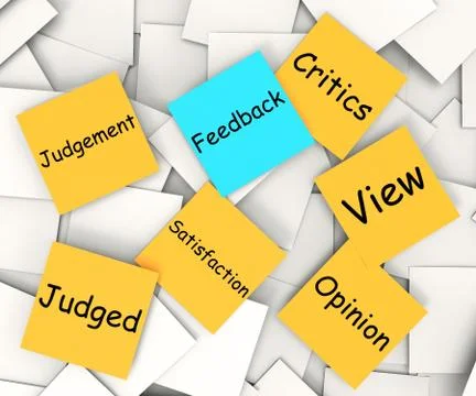 Feedback post-it note means evaluation and comments イラスト素材
