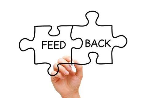 Feedback puzzle concept Stock Illustration