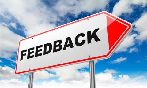 Feedback on Red Road Sign. Stock Illustration