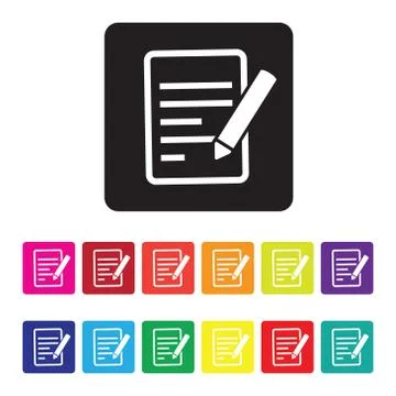 Feedback report icon set Stock Illustration