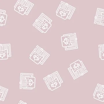 Feedback review book line vector seamless pattern Illustrazione stock