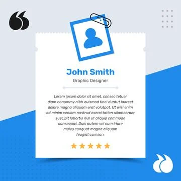Feedback, Review, Testimonial and Quotation presentation minimalist template Illustrazione stock