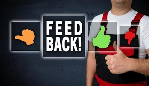 Feedback is shown by craftsman concept Stock Photos