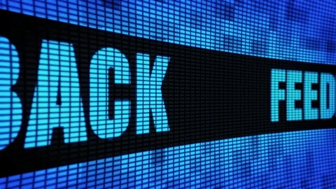 Feedback Side Text Scrolling LED Wall Pannel Display Sign Board Stock Footage