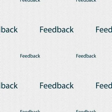 Feedback sign icon. Seamless pattern with geometric texture. Vector Stock Illustration
